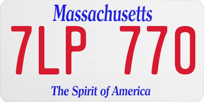 MA license plate 7LP770