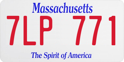 MA license plate 7LP771