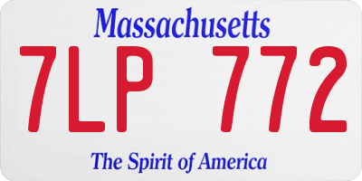 MA license plate 7LP772