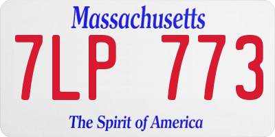 MA license plate 7LP773