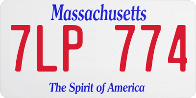 MA license plate 7LP774