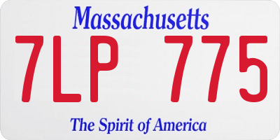 MA license plate 7LP775