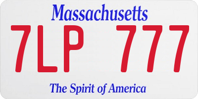 MA license plate 7LP777