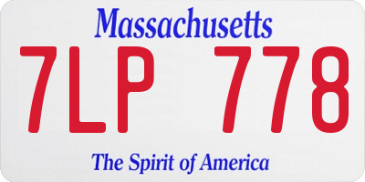 MA license plate 7LP778