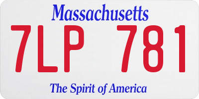 MA license plate 7LP781