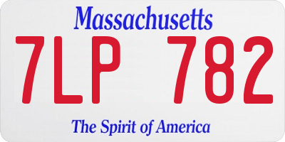 MA license plate 7LP782