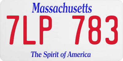 MA license plate 7LP783