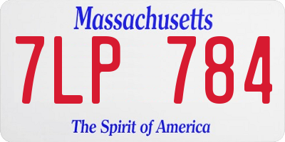 MA license plate 7LP784