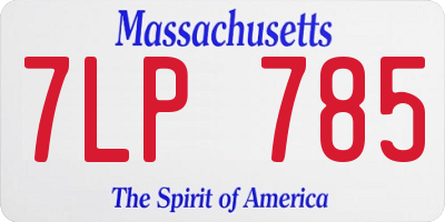 MA license plate 7LP785