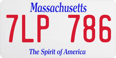 MA license plate 7LP786