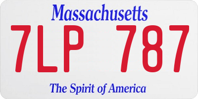 MA license plate 7LP787