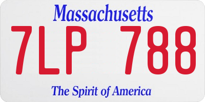 MA license plate 7LP788