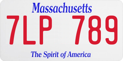 MA license plate 7LP789