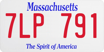 MA license plate 7LP791