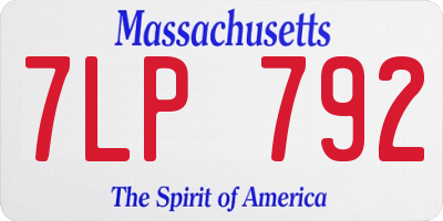 MA license plate 7LP792