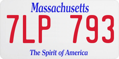 MA license plate 7LP793