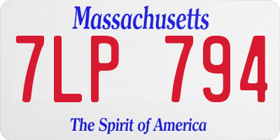MA license plate 7LP794