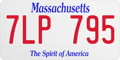 MA license plate 7LP795
