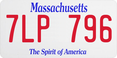 MA license plate 7LP796