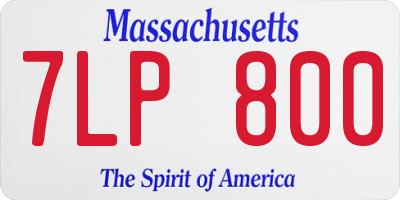 MA license plate 7LP800