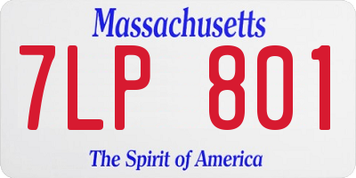 MA license plate 7LP801