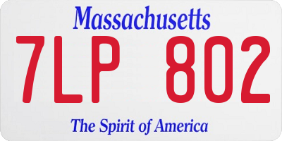MA license plate 7LP802