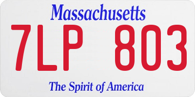 MA license plate 7LP803