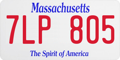 MA license plate 7LP805