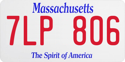 MA license plate 7LP806