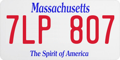 MA license plate 7LP807