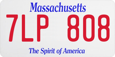 MA license plate 7LP808