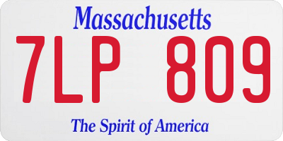MA license plate 7LP809