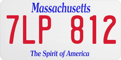 MA license plate 7LP812