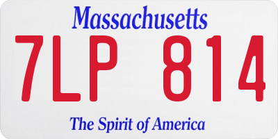 MA license plate 7LP814