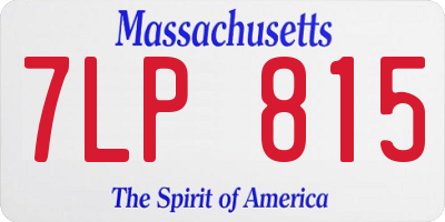 MA license plate 7LP815