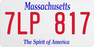MA license plate 7LP817