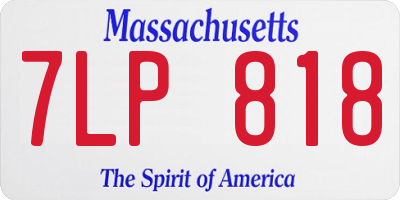 MA license plate 7LP818