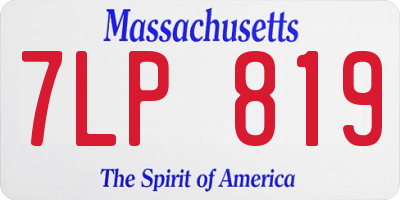 MA license plate 7LP819
