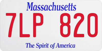 MA license plate 7LP820