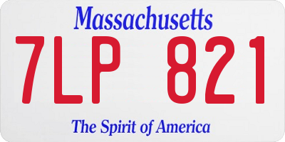 MA license plate 7LP821