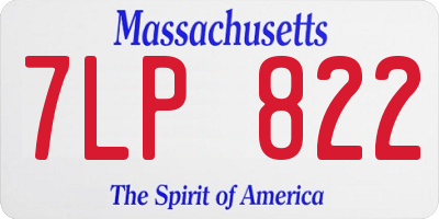 MA license plate 7LP822