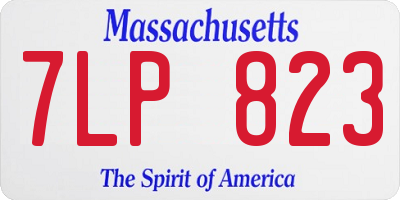 MA license plate 7LP823