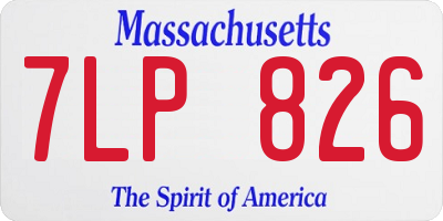 MA license plate 7LP826