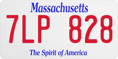 MA license plate 7LP828