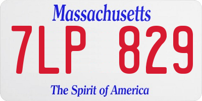 MA license plate 7LP829