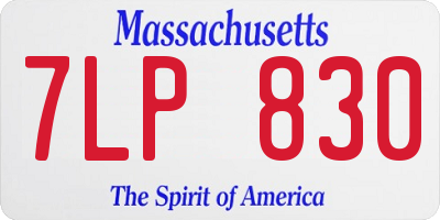 MA license plate 7LP830