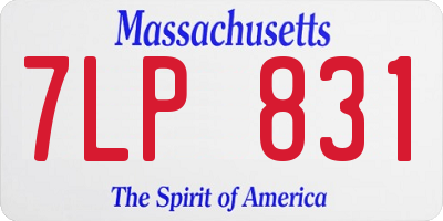 MA license plate 7LP831