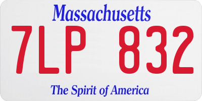 MA license plate 7LP832