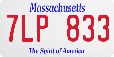 MA license plate 7LP833