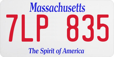MA license plate 7LP835